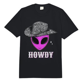 Cool Cowboy Hat Alien Howdy Space Western Disco Theme Comfort Colors Adult Heavyweight T-Shirt