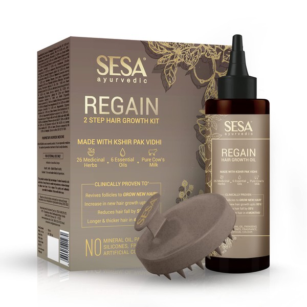 SESA Ayurvedic Regain 2 Step Hair Growth Kit I Clinically proven | manages Hairfall I facilitates Hair growth I 100% Natural I Ayurvedic certified