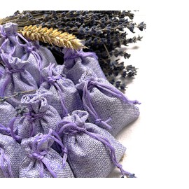 3drom 5 Lilac Hessian Bags filled with Natural Organic French Provence Lavender 7x9 Sized Sachets