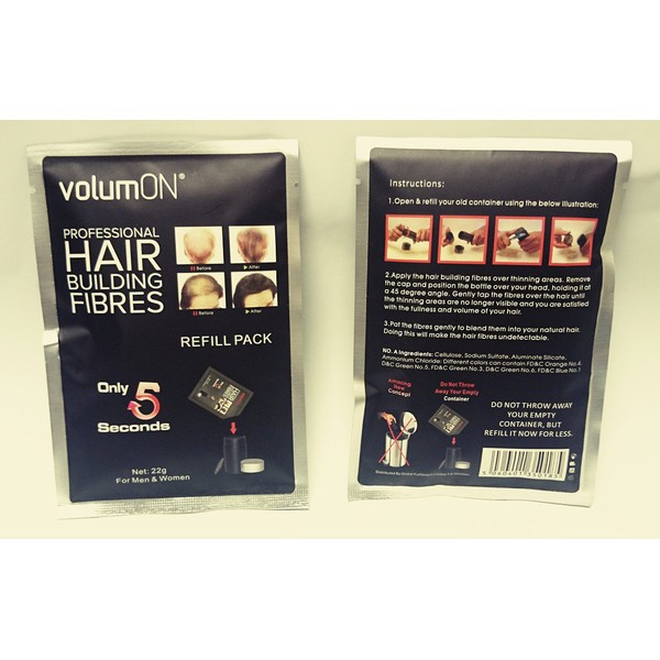 Volumon Professionelle Haaraufbau-Fasern – Haarausfall Concealer, Nachfüllpackung, 22 g, erstaunliches