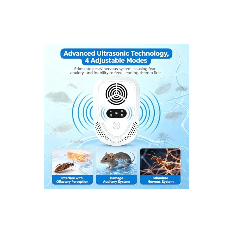 2026 Upgraded Ultrasonic Pest Repeller Indoor Repellent & Mouse Traps