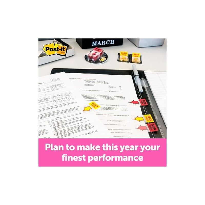 Post-it Flags, "Sign Here", Yellow, 1-Inch Wide, 200/Dispenser (680-HVSH)