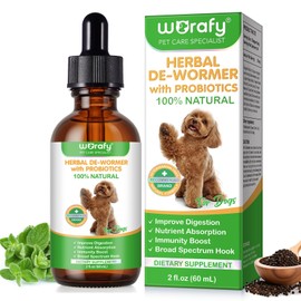 Dog Gut Health Supplement Drops mit Probiotika - 60ml, 100% natürliche Unterstützung für die Gesundheit von Verdauung und Immunsystem, Vorbeugung von Darmparasiten
