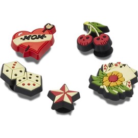 Crocs Unisex's Old School Tattoo Pack of 5 Shoe Charms, One Size, old school tattoo