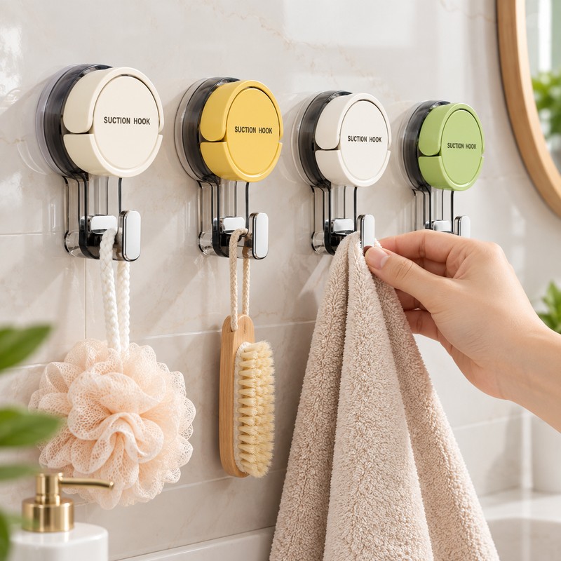 Suction Cup Wall Hooks for Home Organization – Reusable No-Drill
