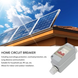 Focket 32A 500V PV DC Disconnect Switch, MCB 2P Solar Current Sink Load Switching Air Miniature Circuit Breaker with IP65 Waterproof Distribution Box for Panel (Without Cable) (Focket8gz02v9wb7-11)