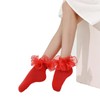 Dicry Baby Girls Double Lace Turn Cuff Socks with Big