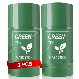 SHUIKU Green Tea Clay Stick for Men & Women, Blackhead Remover and Pore Cleanser with Green Tea Extract for Oil Control, and Deep Cleansing Facial Mask for All Skin Types (2 packs)