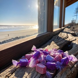 Sweet Candy Company Salt Water Taffy Individually Wrapped - Salt Water Taffy Candy Bulk, Old Fashioned Huckleberry Flavor, Soft and Chewy, Single Flavor Assortment - 3 lb Bag, Huckleberry Flavored