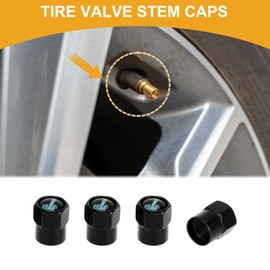 Partuto 4 Pcs Finger Pattern Tire Valve Stem Caps for Car Tyre Valve Dust Covers Decorative Aluminum Alloy Rubber Black Light Blue 8x12mm