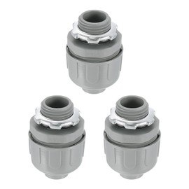 sourcing map 3Pcs Nonmetallic Liquid Tight Connectors, 1/2" NPT Plastic Flexible 180 Degree Conduit Fitting for Conduit, Pipe Tube Connection and Leakproof, Gray