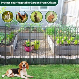Decorative Garden Fence Animal Barrier: No Dig Dog Fence Outdoor for Yard 32" H x 23.6" W Per Panel Garden Fencing with Ground Stakes for Dog Containment, Backyard Safety, Patio Decor(10Panels)