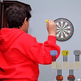 SUQ Pack of 15 Darts, 14 g Metal Tip Steel Darts Set, Professional Steel Darts Aluminium Shaft, for Recording Room, Man Cave, Bar and Game Room, Beginners Home Use, Dart Players