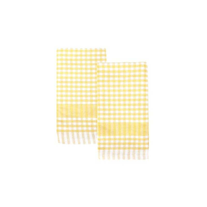 Talking Tables 2 x Yellow Gingham Kitchen Tea Towels Table
