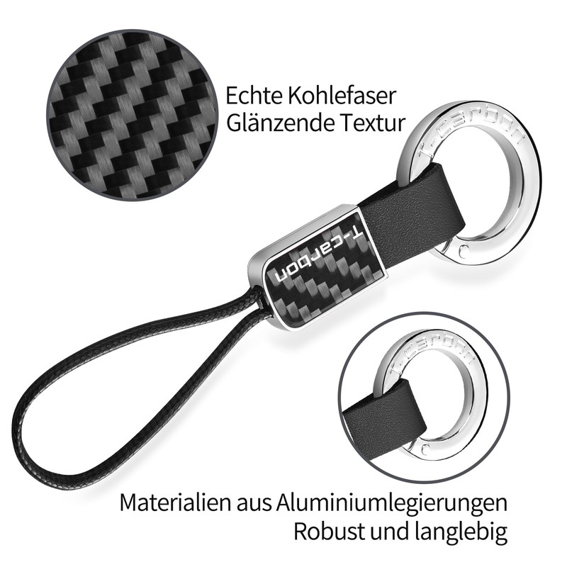 T-carbon Carbon Fibre Key Ring, Key Ring for Men and