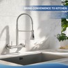 YUHUBY Wall Mount Kitchen Faucet with Pull Down Sprayer 3