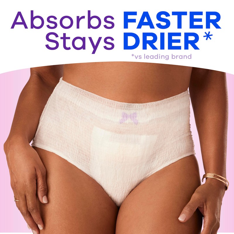 Always Discreet for Sensitive Skin Underwear, Four Times Skin Protection,
