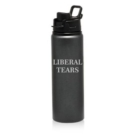 25 oz Water Bottle Sports Travel Mug Gift Liberal Tears (Charcoal)