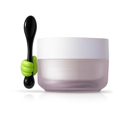 Snugly Spatula, Makeup, For Cosmetics, Acrylic, Spatula, Set of 3 [Thumb Hook] Spatula, Mini Size, Beauty, Cream, Jar Type, Makeup, Skin Care, Nails, Eye Cream, Spatula (Black)