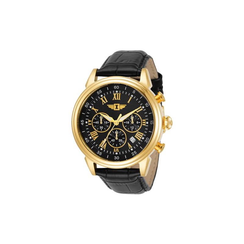 I By Invicta Men's 90242-003 Chronograph Black Dial Black Leather