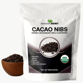 Mayans Secret = 1lbs USDA Certified Cacao Nibs Organic Cocoa Nibs Raw Organic Superfood, Gluten Free Pure Delicious Chocolate Essence