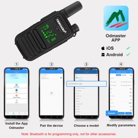 TIDRADIO TD-M11 Waterproof Walkie Talkies Long Range Two Way Radio with Earpice,LED Display,NOAA Weather Receiver,APP Programmable,Mini Walkie-Talkie for Team Work,Restaurant,Business,School-10Pack