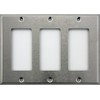 Brushed Satin Stainless Steel 3 Gang Wall Plate - 3