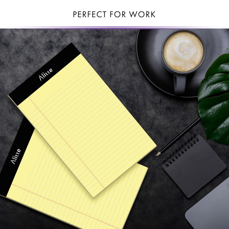 Alitte 5x8 Small Notebooks – 12 Pack Narrow Ruled, Yellow