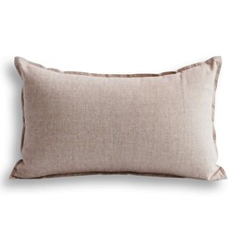 Jeanerlor - Funda de cojín decorativa de algodón y lino, color amarillo, 30 x 50 cm, con doble aguja, puntada en el borde para cafetería, bar/balcón (30 x 50 cm)