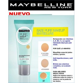 Maybelline Base De Maquillaje Maybelline Pure  3 Pza
