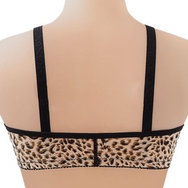 Dress Cici Gold Leopard Print Front Hook Bra for Elderly Women, Wireless Seniors Bra for Large Breasts Asia Size 38