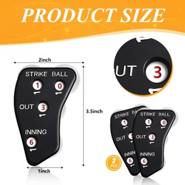 4 Wheel Umpire Indicator Umpire Clicker Umpire Gear Baseball Clicker Outs Innings Balls and Strike Clicker for Softball (2 Pieces)