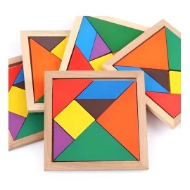 Tangram Juego Didáctico 3D Madera Educativo 7 Piezas Tangrama