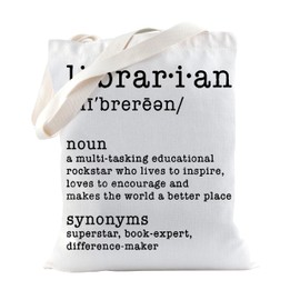 TSOTMO Librarian Gift Librarian Shoulder Bag Bookworm Gift Librarian Library Reading Organizer Gift Book Lovers Gift (C.Librarian Tote)