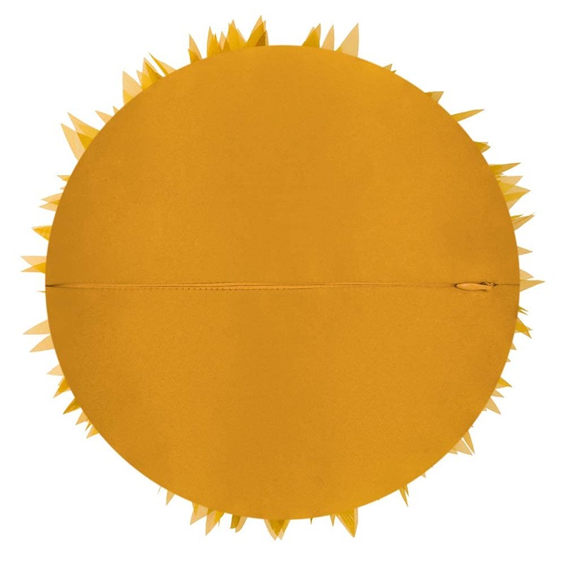 ELSKERJW Flower Shaped Fun Throw Pillows Mustard Yellow Round Cushion