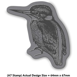 'Kingfisher' Rubber Stamp - Unmounted Design for Crafting & Scrapbooking, A7 (RS00006279)