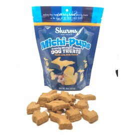 Michi-Pups Michigan Shaped Crunchy Dog Treats with Real Cheese, Made in USA, 8 oz Bag