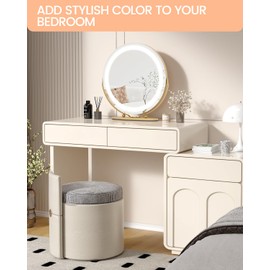 IDEALHOUSE 19" Round Vanity Mirror with Lights, Large Vanity Mirror with 3 Color Lighting Dimmable, Smart Touch Control, 360°Rotation Makeup Mirror for Bedroom, Dressing Room, Tabletop