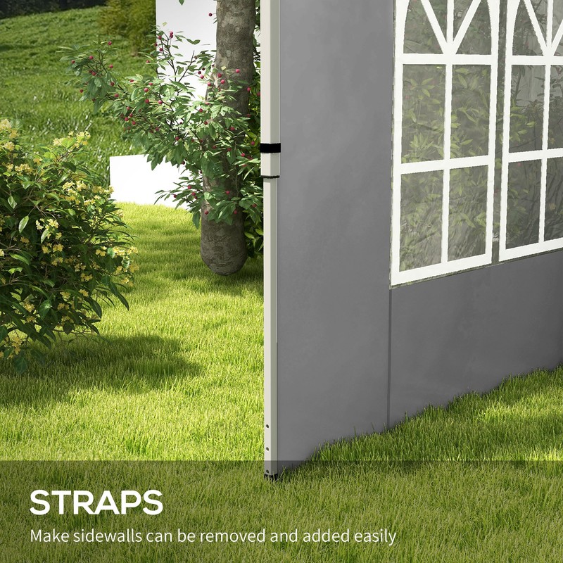 Outsunny Gazebo Side Panels with Window for 3x3(m) or 3x4m