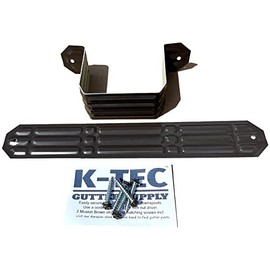 K-TEC GUTTER SUPPLY Downspout Straps (2"x3" downspout, Musket Brown) Aluminum Mounting Bracket with Color Matching 1" Screws