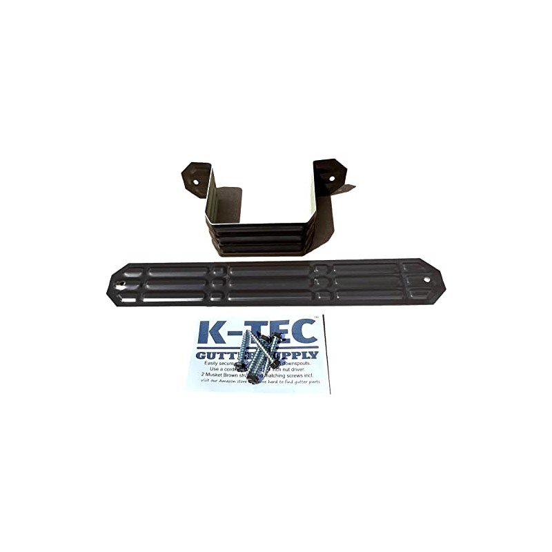 K-TEC GUTTER SUPPLY Downspout Straps (2"x3" downspout, Musket Brown) Aluminum