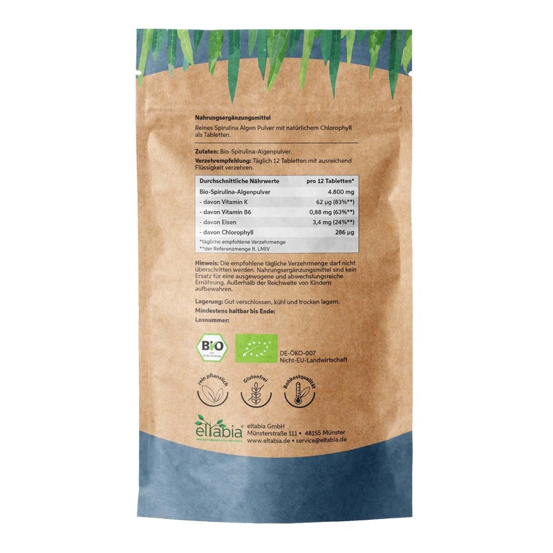 Organic Spirulina Tablets 200 g | 500 Pellets at 400
