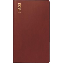 rido/idé Pocket Calendar Mod. TM 17/Contacter 2026 | A6 Landscape, Plastic, Bordeaux