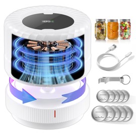 SelePow VP06+ Mason Jar Vacuum Sealer, Electric Vacuum Sealer for Jars with Wide and Regular Mouth Mason Lids, Cordless Handheld Jar Vaccum Sealer for Food Storage, Ideal Present for Mom, Wife, White