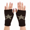 yolrdiw Women's Therian Star Fingerless Gloves Wrist Length Knitted Mitten