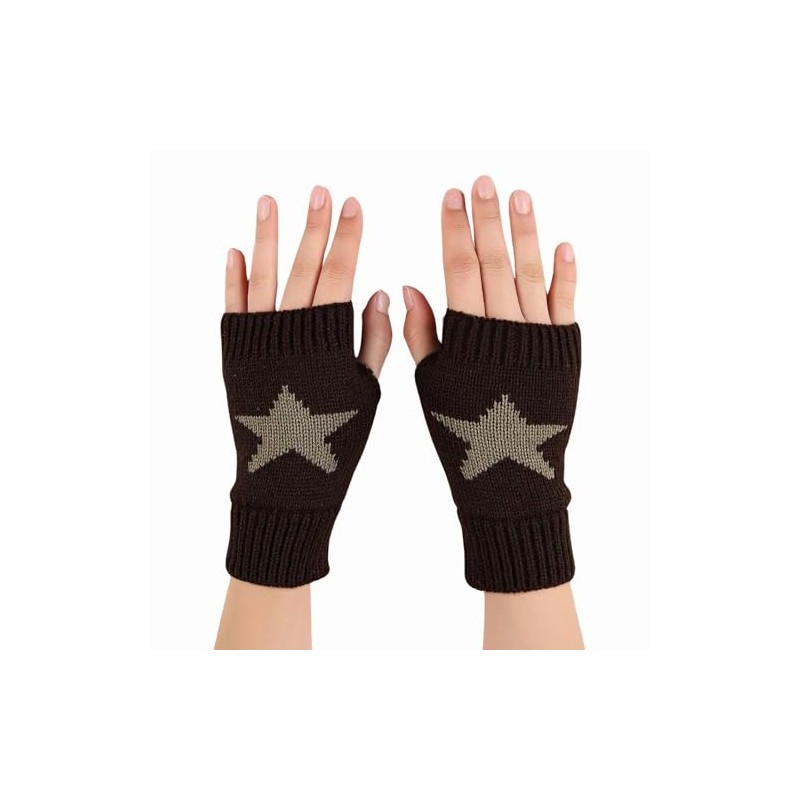 yolrdiw Women's Therian Star Fingerless Gloves Wrist Length Knitted Mitten