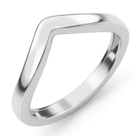 TJC Silver Wishbone Ring for Women, Silver Rings | Available Sizes W, 2mm Thick | Silver Band Ring with Platinum Plating | Ladies Silver Rings, Promise Rings for Women