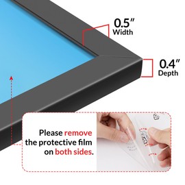 LaVie Home Picture Frame - 2x3 with HD Plexiglas, Black, Vertical/Horizontal Display, Classic Collection