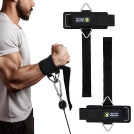 J Bryant Fitness - Correas de muñeca para levantamiento de pesas y máquinas de cables, puños acolchados de primera calidad con hebilla triangular resistente, ideal para entrenamiento de brazos