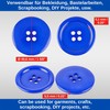 Clothing Buttons, 6 Pieces 4 Hole Diameter 40.6mm Blue Polyester